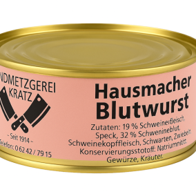 Hausmacher Blutwurst – traditionell im Glas (200 g Dose)